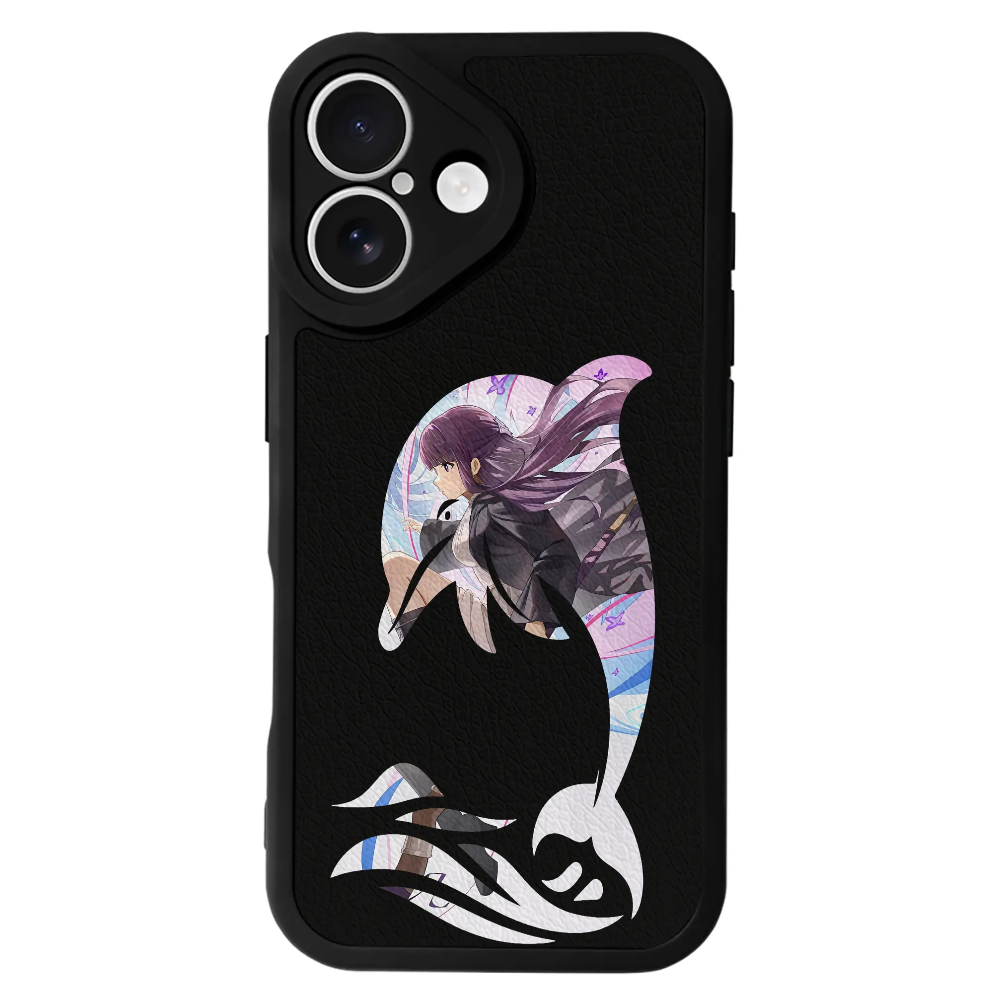 葬送のフリーレン（Frieren） グッズ,フェルン（Fern） - IPhone 16シリーズ対応 ・ シリコンスマホケース ・ レザー調 ・ 高精度フィット ・ 耐衝撃 ・ ワイヤレス充電対応 ・ 精密カット